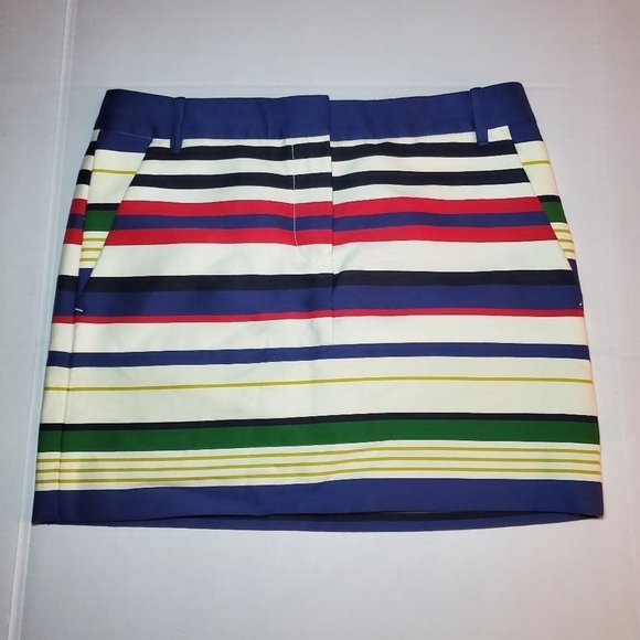 J Crew skirt with pockets multi-stripe mini Sz 2 - Picture 3 of 9